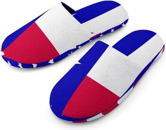 Generic Texas State Flag Mens Cotton Slippers Memory Foam Comfort House Shoes Winter Indoor Slipper for Hotel Casa Spa