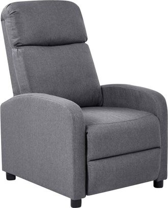 Beliani Recliner Chair EMINENCE Faux Linen Grey