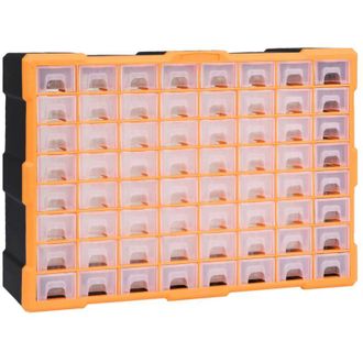 vidaXL Organizador Multicajones Con 64 Cajones 52x16x37,5 Cm Vidaxl