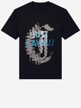 Just Cavalli Baumwoll-T-Shirt mit Logo-Print