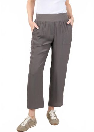 Lola & Sophie D Satin Crop Pants In Steel