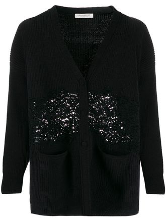 Philosophy di Lorenzo Serafini lace panel cardigan - Black