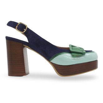 FLY London EVAH243FLY Nappalak Leather Womens Heels Sandals - Skyblue Emerald Blue - Size:UK 6