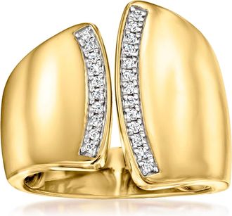 Ross-Simons Diamond Asymmetrical Ring in 18kt Gold Over Sterling