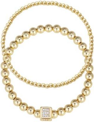 Adornia Set of 2 Gold Plated Stretch Bracelets in Gold-E at Nordstrom Rack