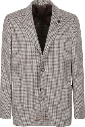 Lardini Iconic Checkered Virgin Wool-Cashmere Blazer