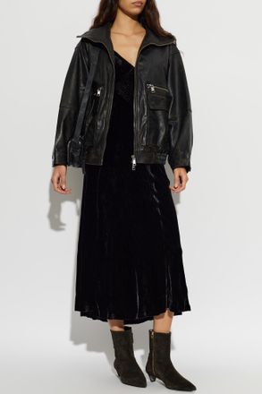 AllSaints Velour Dress Berletta, Womens, Black