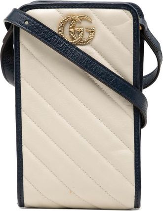 Gucci Pre-owned Gucci GG Marmont Matelasse Diagonal Calfskin Torchon Phone Holder Crossbody Ladies XC2DPZM0UY9C8G6H
