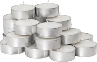 Trade Shop Trade Shop - Mini Velas Blancas De T&eacute; 100 Unidades En Cera Natural Duraci&oacute;n 3,5 Horas