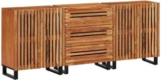 vidaXL Aparador 3 Piezas Madera Maciza Acacia 60x34x75 Cm Vidaxl