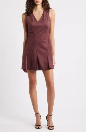 En Saison Nelly Faux Suede Minidress in Plum Brown at Nordstrom Rack, Size X-Small