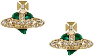 Vivienne Westwood NEW DIAMANTE HEART EARRINGS Size: OS, colo