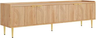 Urban Meuble Mueble de TV de madera, 170 cm, con puertas arqueadas y patas doradas
