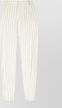 Dolce & Gabbana embroidered linen blend straight-leg trousers