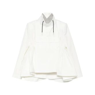 sacai Light Jackets, female, White, Size: M Long Sleeves