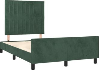 vidaXL Vidaxl - Estructura Cama Sin Colch&oacute;n Terciopelo Verde Oscuro 120x190cm