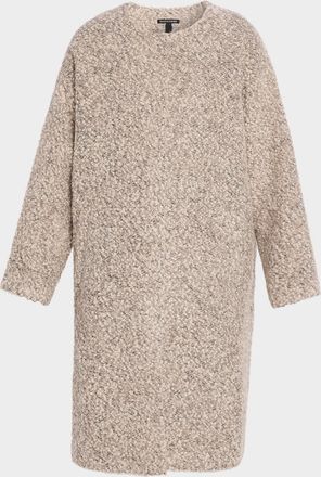 Eileen Fisher Crewneck Boucle Alpaca-Wool Coat