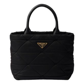 Prada (WMNS) PRADA SS26 Small Padded Re-Nylon Tote Black 1BG373-RDJN-F0632