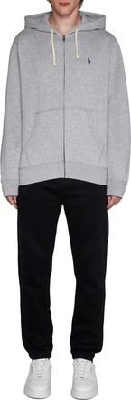 Polo Ralph Lauren Mens Full-Zip Hoodie Grey Cotton Sweatshirts Sweater