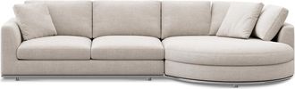 Castlery Hamilton Round Chaise Sectional Sofa, Right Facing, Customized, Light Grey, Castlery