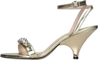 Marc Ellis Specchiooro Sandalen - Dames - Sandalen met hakken - Geel - 37 EU - Leer - Schoenen