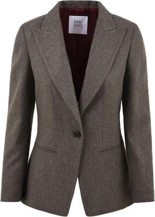 Douuod Stijlvolle Mirto Jassen in Grijs - Dames - Blazers - Bruin - M - Jassen