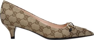 Gucci Damess Hakstof Beige/Ebano