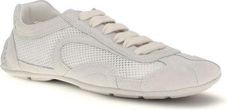 Prada Womens White Fabric Low Top Sneakers