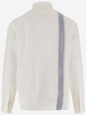 J.W.Anderson Mens Linen Shirt With Logo White