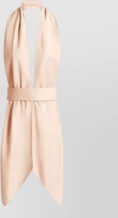 Alberta Ferretti halterneck foulard top belted waist