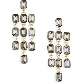 Nordstrom Chunky Crystal Chandelier Earrings in Grey- Gold at Nordstrom Rack