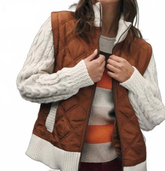 MDM Sweater Jacket In Cream/camel