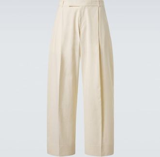 STUDIO NICHOLSON Pull cotton and linen wide-leg pants