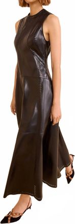 Ulla Johnson Juliette Leather Sleeveless Dress In Noir