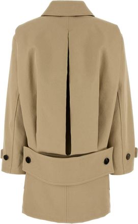 Gucci Womens Caban Coat Beige Cotton