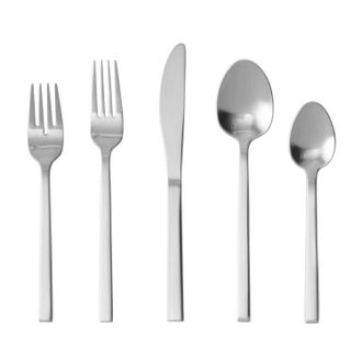 Fortessa Arezzo Brushed Flatware - 20-Piece Set In Silver