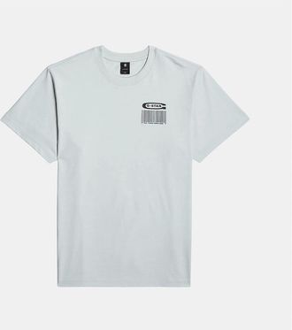 G-Star Mens Barcode Graphic Crew Neck Short Sleeve T-Shirt - Grey - Size: 38