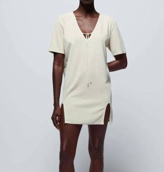 Nation Ltd Kahlani Terry Dress In Cream