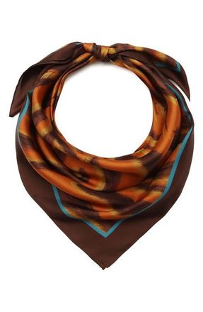 Kurt Geiger Tiger Square Scarf in Hawaiian Sunset at Nordstrom