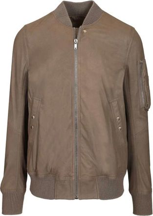 Rick Owens Lamsleren Bomberjack - Heren - Bomber jackets - Beige - M - Leer - Jassen