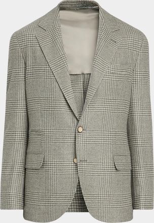 Brunello Cucinelli Men & apos;s Glen Plaid Single-Breasted Sport Coat