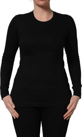 Dolce & Gabbana Womens Cotton Crew Neck Sweater Black