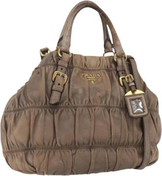 Prada Pre-owned Handbags, female, Brown, Size: ONE SIZE Pre-owned Leather Vintage Handbag