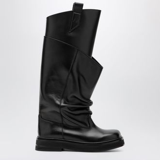 The Attico Robin Passeggiata combat boots in black calf leather