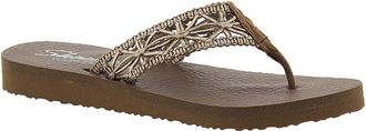 Skechers Womens Meditation-Ocean Breeze Flip-Flop, Brown, 4 UK