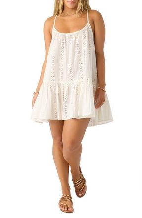 O'Neill Kylee Cotton Eyelet Cover-Up Minidress in White at Nordstrom, Size X-Small
