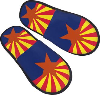 Generic House Slippers Flag Of Arizona Breathable Plush Slippers Portable Cotton Slipper For Room Ladies Home M