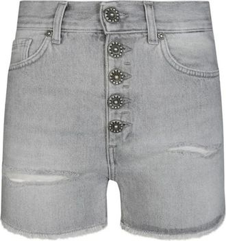 Dondup Shorts - Dames - Denim shorts - Grijs - W28 - Katoen - Korte Broeken