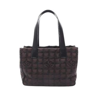 Chanel Pre-owned Tote Bags, female, Brown, Size: ONE SIZE Pre-owned New Travel Line Leather Nylon Canvas Tote Bag