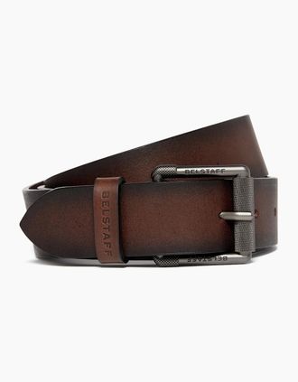 Belstaff Mens BELSTAFF ROLLER BUCKLE BELT AGED BROWN - Size: SIZE xl